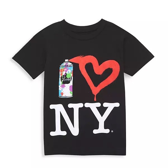 Piccoliny New York spray paint love soft organic cotton shirt - Picture 1 of 8